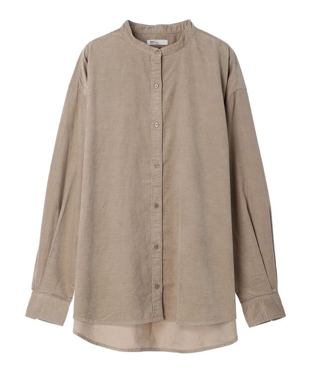 CRAFT STANDARD BOUTIQUE コーデュロイバンドカラーシャツ Gray Beige