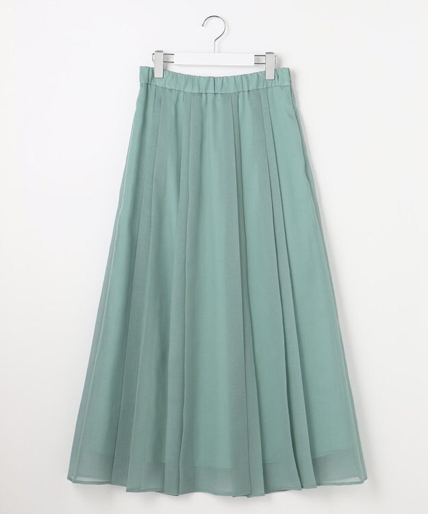 自由区 オーガンジープリーツ スカート ペールブルー