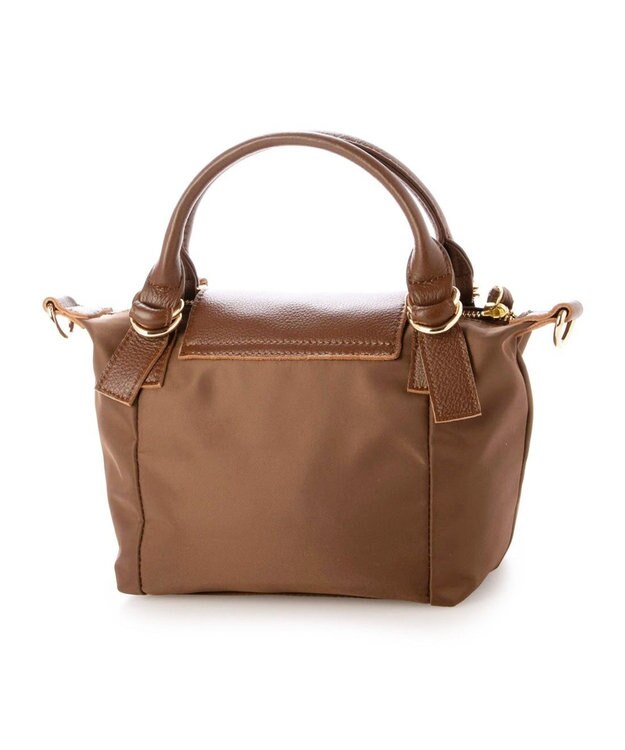 UNBILLION ペルケ perche / ナイロン×牛革かぶせジェムストーン2wayショルダーバッグ ブラウン