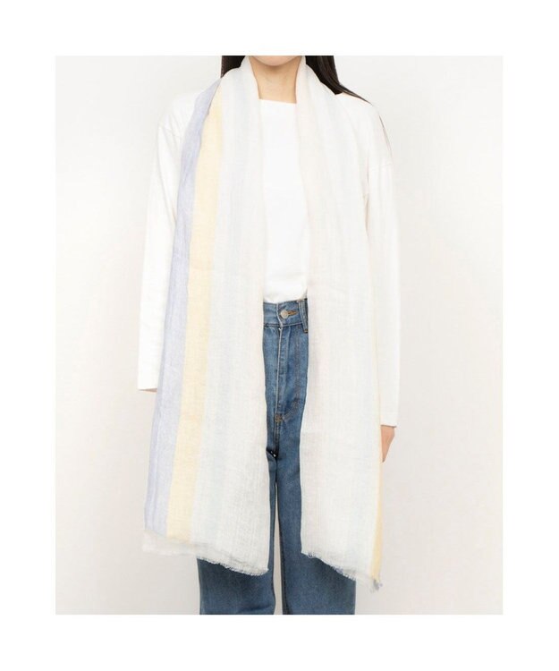 UNBILLION カカトゥ kakatoo / ストライプリネンストール ブルー