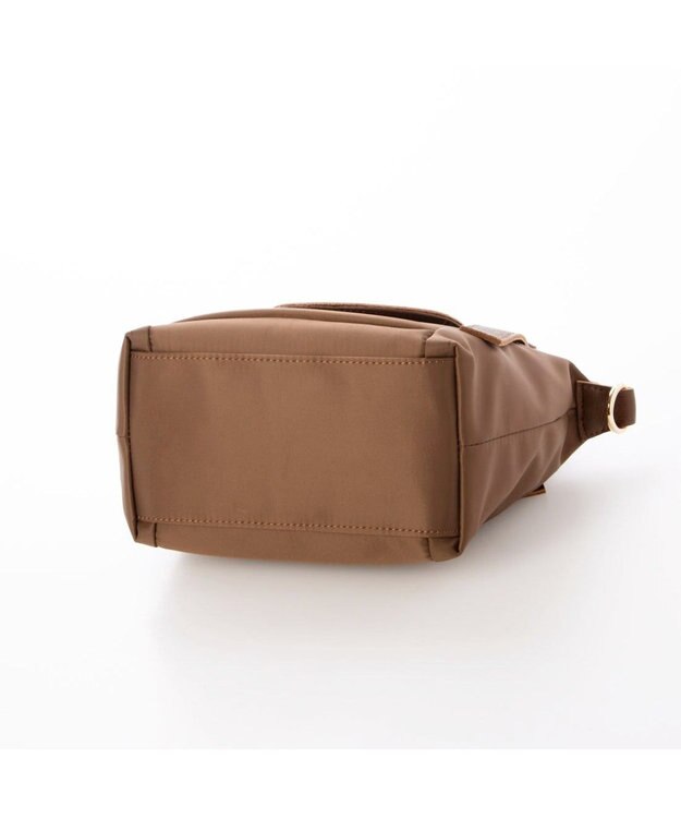 UNBILLION ペルケ perche / ナイロン×牛革かぶせジェムストーン2wayショルダーバッグ ブラウン