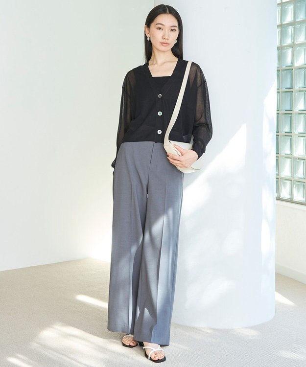 UNFILO ラメシアー カーディガン ブラック