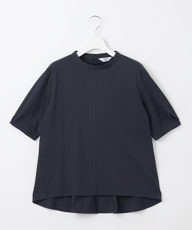 J.PRESS LADIES プレーティングジャージー ペプラム カットソー ネイビー系