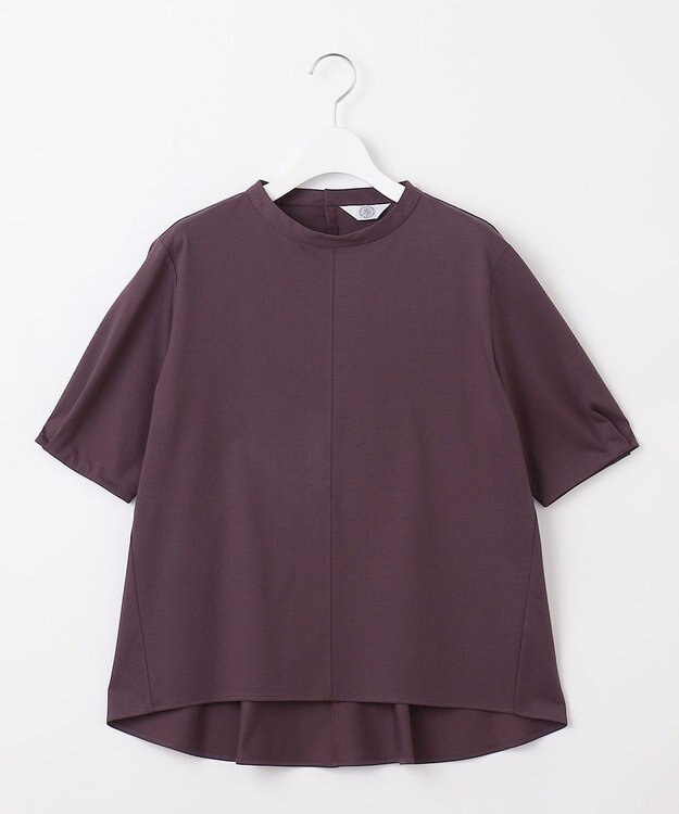 J.PRESS LADIES プレーティングジャージー ペプラム カットソー パープル系