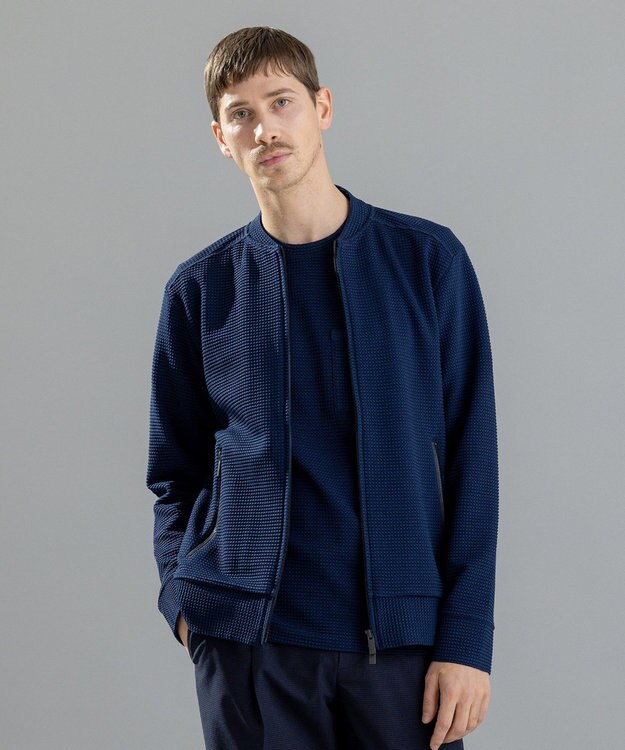 JOSEPH HOMME 【LEON 掲載】＜オリジナル素材＞ ライトタックジャージー ジップアップブルゾン ネイビー系