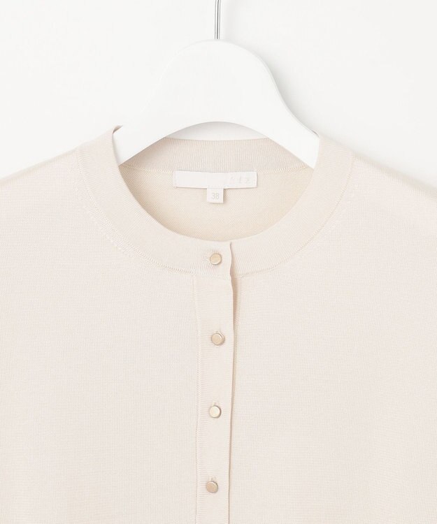 自由区 L 【アンサンブル対応・洗える】アセテートコットン カーディガン アイボリー