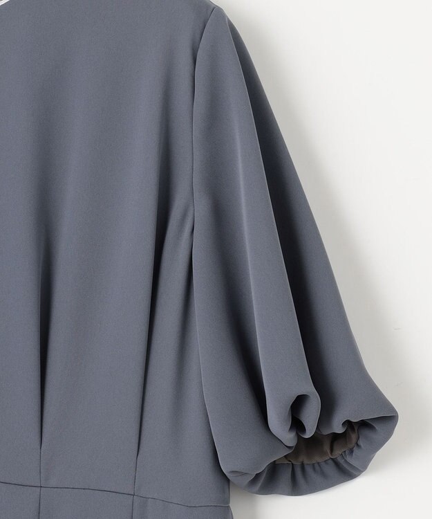 23区 【洗える】エフォートレスダブルクロス バルーンスリーブ ワンピース グレー系