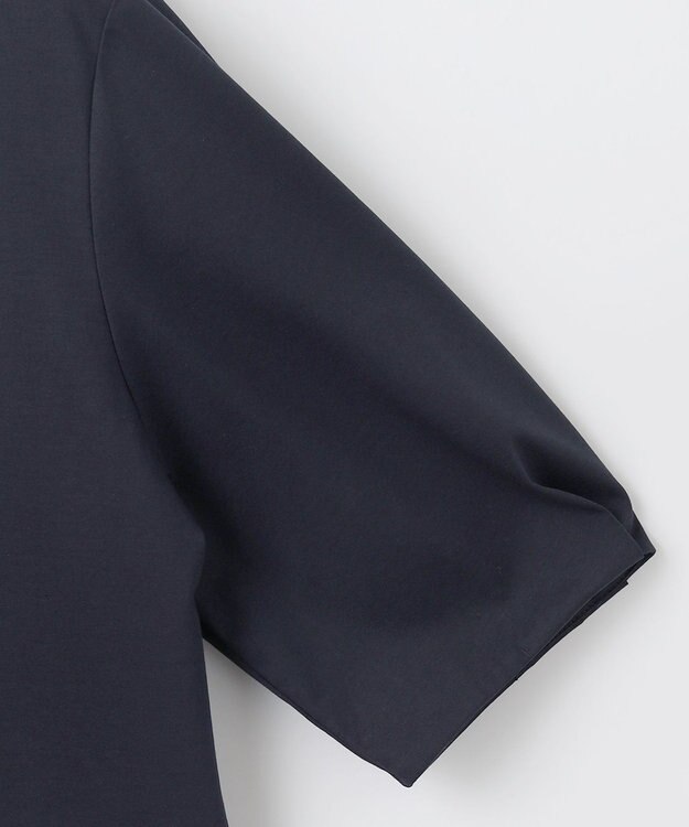 J.PRESS LADIES プレーティングジャージー ペプラム カットソー ネイビー系