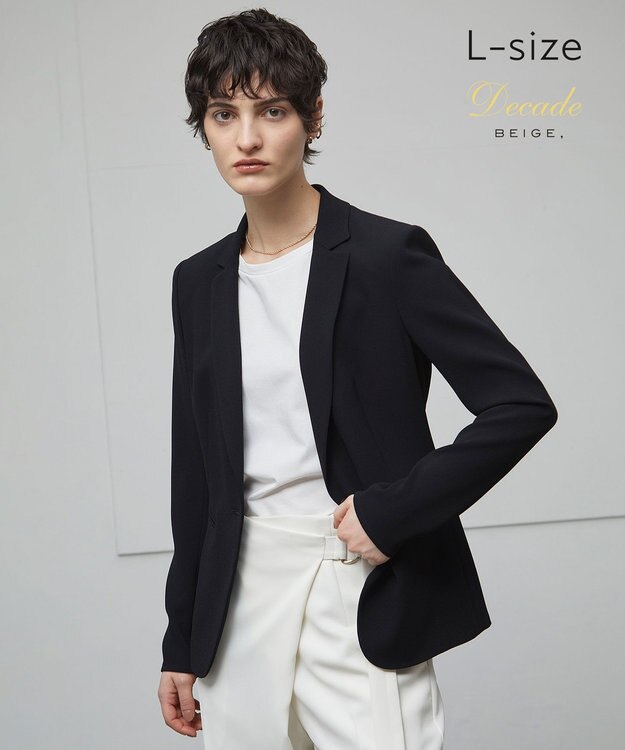 BEIGE， 【洗える・L-size】CINDY / テーラードジャケット Black