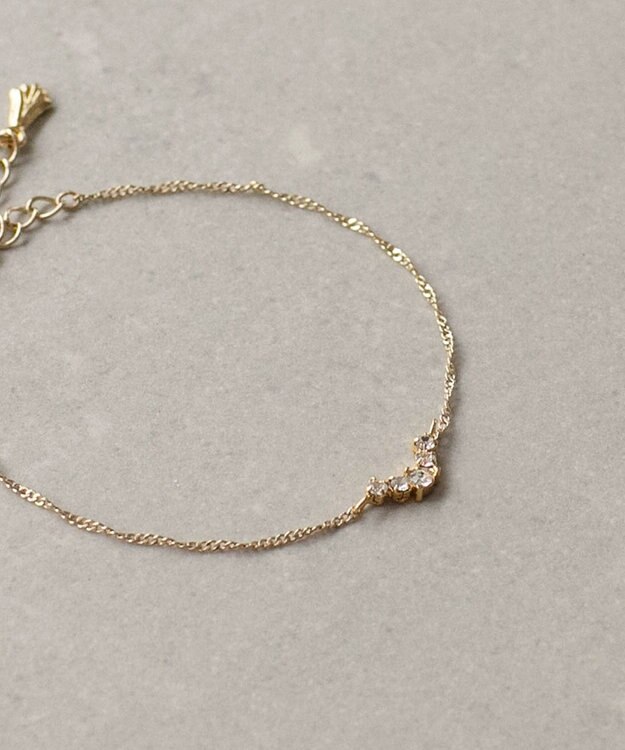 Phoebe Vラインビジューブレスレット ゴールド