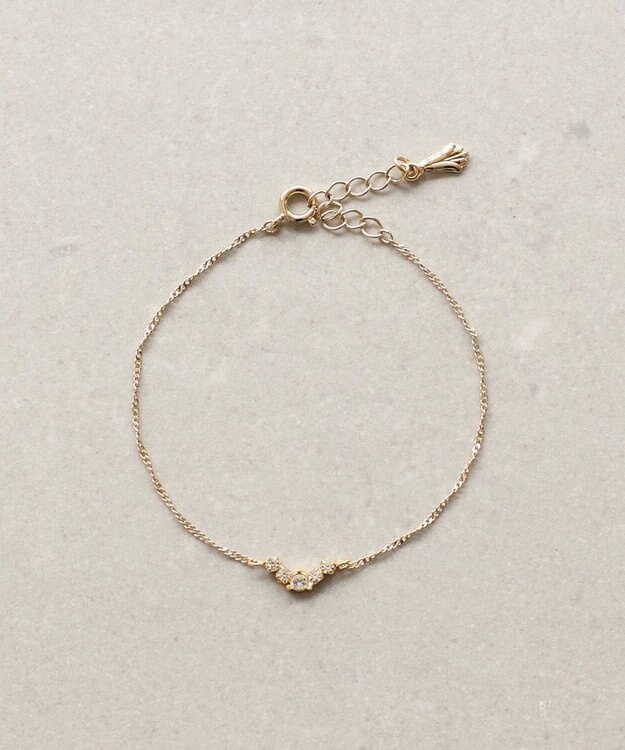 Phoebe Vラインビジューブレスレット ゴールド