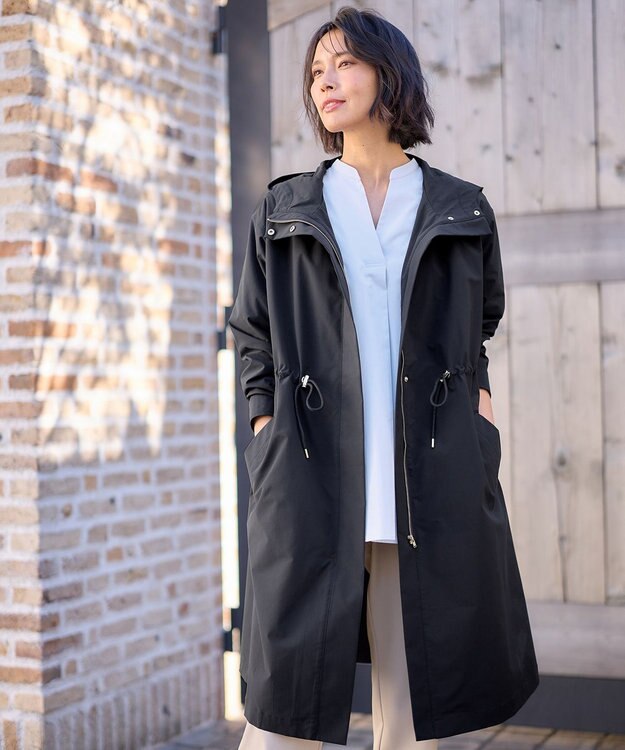 ANY 【手洗い可】ライトフーデットコート ネイビー