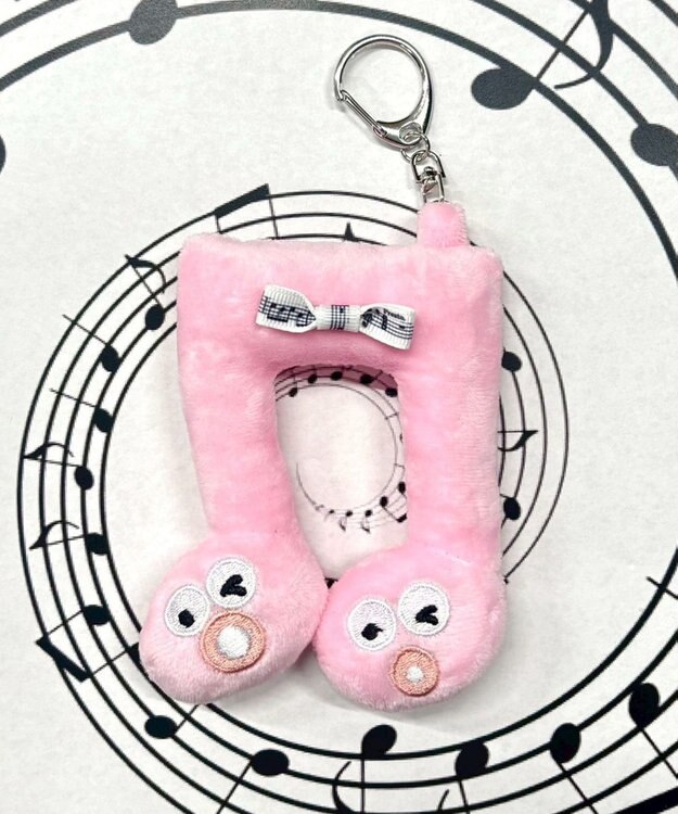 WEGO るんるん音符モンスターぬいぐるみキーホルダー ピンク