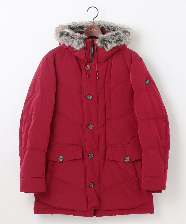 JOSEPH ABBOUD MOUNTAIN  【サスティナブル/ECO撥水/ECOファー/9ポケット/男女兼用】Pe/Nyピーチ ダウンコート レッド系