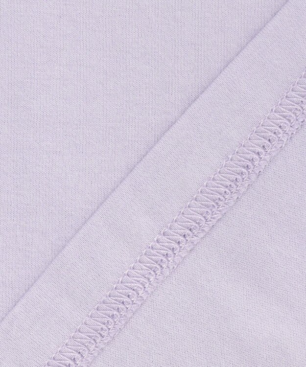 23区 【SLOW/一部店舗限定】ヴィンテージライクジャージー クロップド ロゴ Tシャツ ラベンダー×オフホワイト