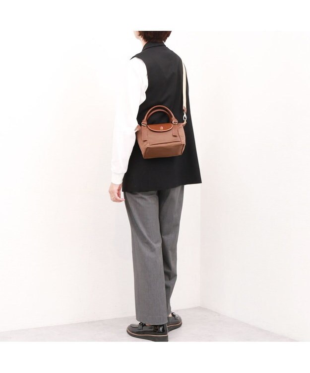 UNBILLION ペルケ perche / ナイロン×牛革かぶせジェムストーン2wayショルダーバッグ ブラウン