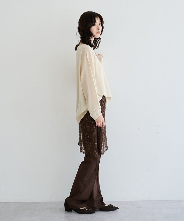 YECCA VECCA ストレッチセンターシームフレアパンツ Brown