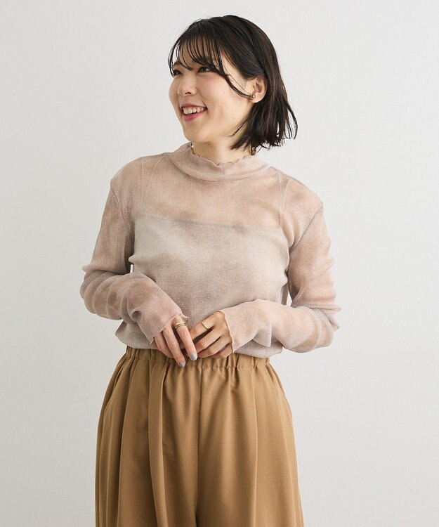 Green Parks シアー柄プルオーバー Beige