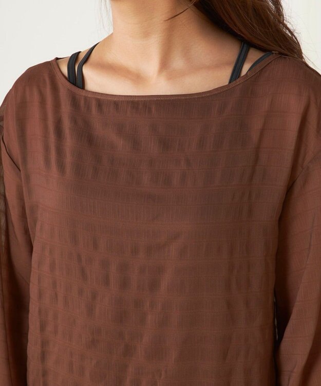 OP／FILA 【Ocean Pacific】シアートップス付き4点セット水着 ブラウン