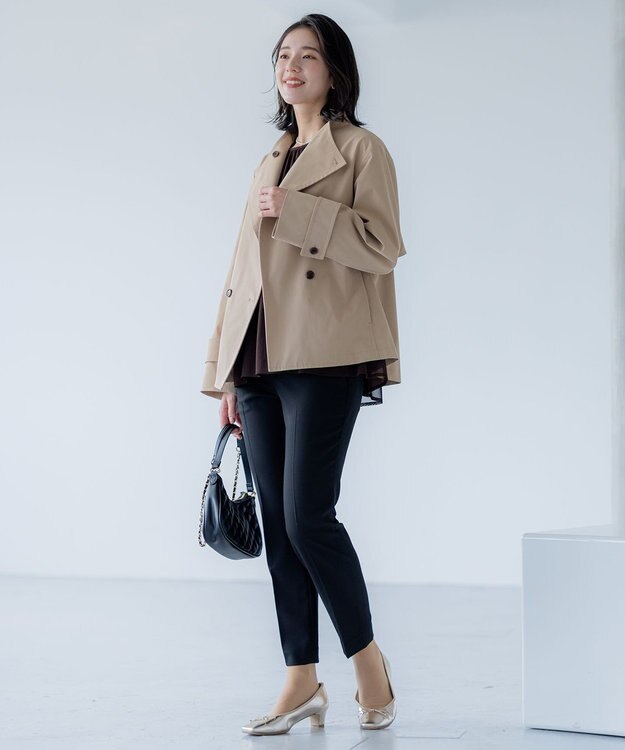 組曲 【WEB限定】T/Rツイルストレッチ テーパードパンツ ブラック系