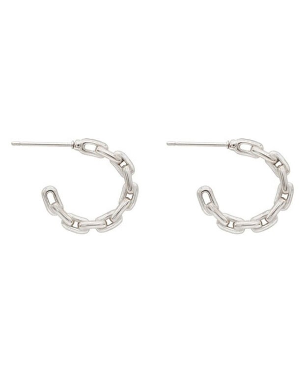 blancotokyo 【金属アレルギー対応】チェーンフープピアス GIUSTIZIA pierce シルバー
