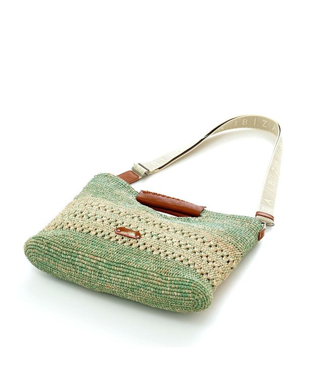 IBIZA ラフィア　2WAYバッグ エメラルドグリーン