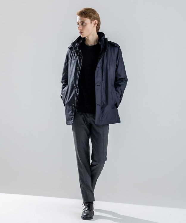 JOSEPH HOMME 【新素材】ペーパーウールミックス　クルーネックニット ネイビー系