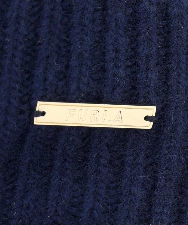 MOONBAT FURLA(フルラ) ラメ折り返しニットキャスケット【日本製】 ネイビーブルー