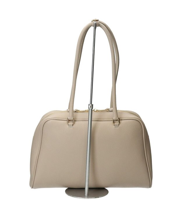 INTER-CHAUSSURES 【CHRISTIAN VILLA】チャーム付きシュリンクレザーハンドバッグ アイボリー