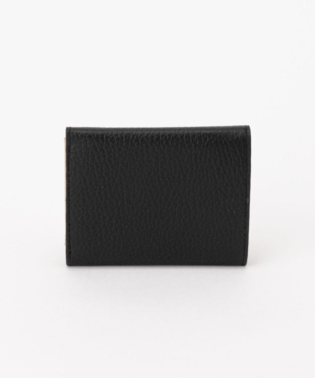 russet 《soeru》モノグラムプレート三つ折りウォレット(SO-397) Black/BE