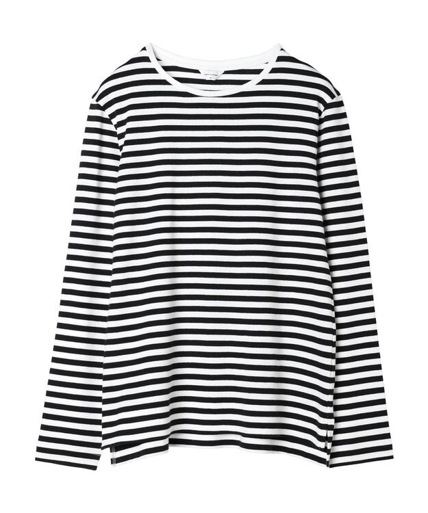 AMERICAN HOLIC Ｄａｉｌｙ　クルーネックカットプルオーバー Border Black