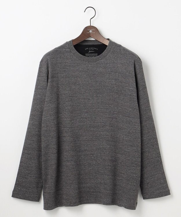 JOSEPH ABBOUD 【キングサイズ・オリジナルオーガニックコットン使用/サスティナブル/伸縮/保形性】JOE COTTON ワッフル クルーネックＴシャツ ライトグレー系