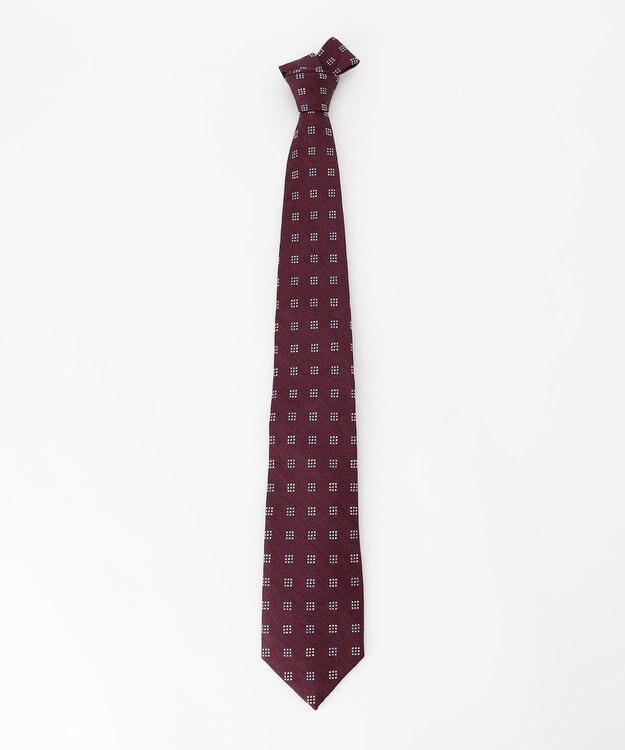 J.PRESS MEN ライトウェイトウールシルク 小紋柄ネクタイ ワイン系8