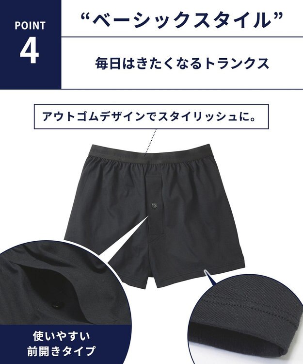 WACOAL MEN トランクス　綿100％　吸汗速乾　抗菌防臭　前開き　/ブロス　GT7300 コン