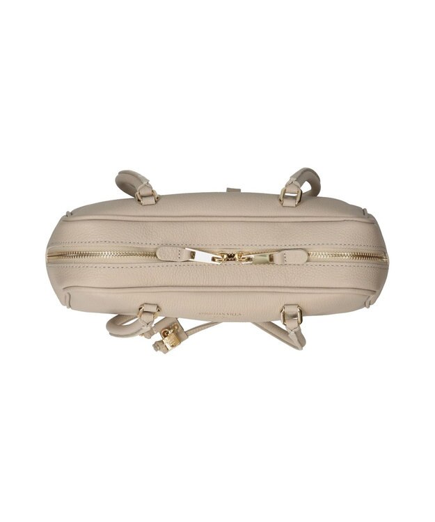 INTER-CHAUSSURES 【CHRISTIAN VILLA】チャーム付きシュリンクレザーハンドバッグ アイボリー