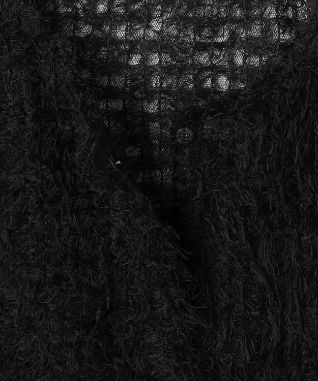 ICB L 【洗える】 フェザーチュール ブラウス ブラック系