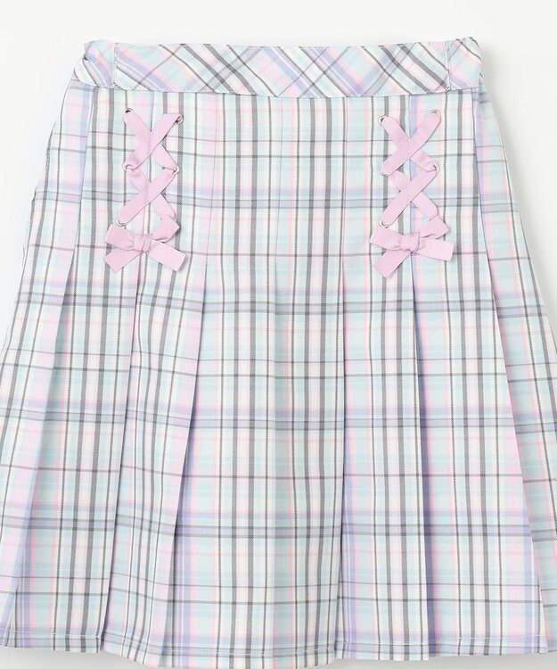 ANY KIDS チェック柄 ガーリー スカパン ミント系
