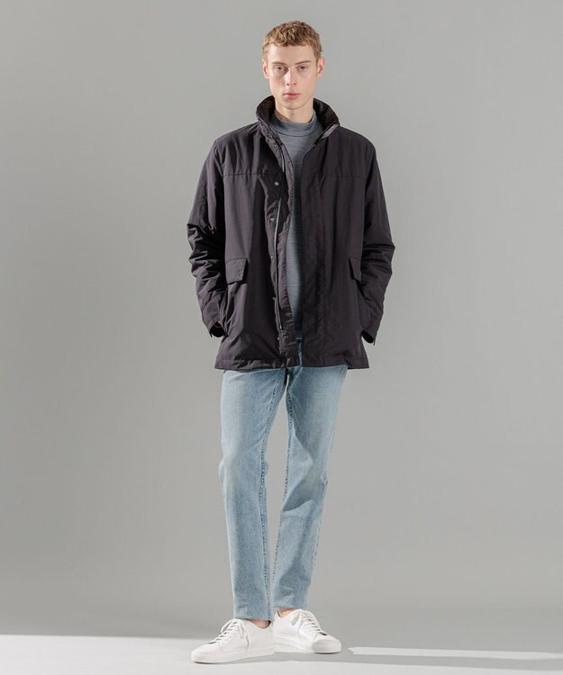 JOSEPH HOMME ウールジャージーウォッシャブル　モックネックカットソー ライトグレー系