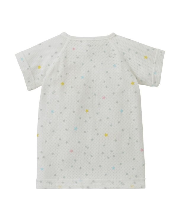 MIKI HOUSE HOT BISCUITS 【50-60cm】 メッシュ素材 総柄短肌着 白