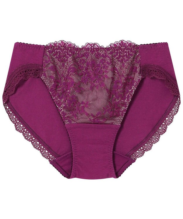 Wing ペアショーツ 【ナチュラルアップブラ】 身生地部オーガニックコットン混 はきこみ丈あさめ KF3000 ウイング／ワコール ワイン