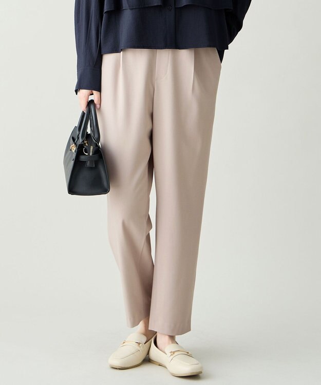 ANY L イージーケアライトストレッチテーパードパンツ ライトモカ