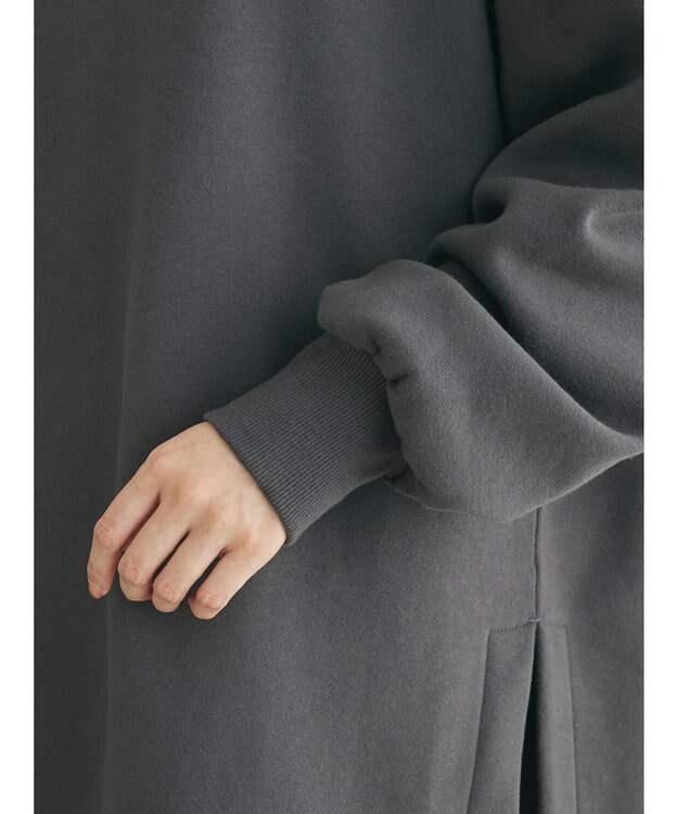 Green Parks Ｂｒｕｓｈｅｄ　タートル裏起毛チュニック Gray