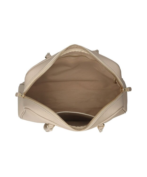 INTER-CHAUSSURES 【CHRISTIAN VILLA】チャーム付きシュリンクレザーハンドバッグ アイボリー