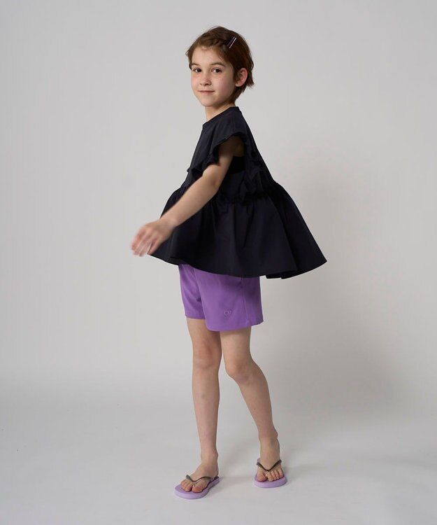 OP／FILA 【Ocean Pacific】らくティブ｜フレアスリーブTシャツ ブラック