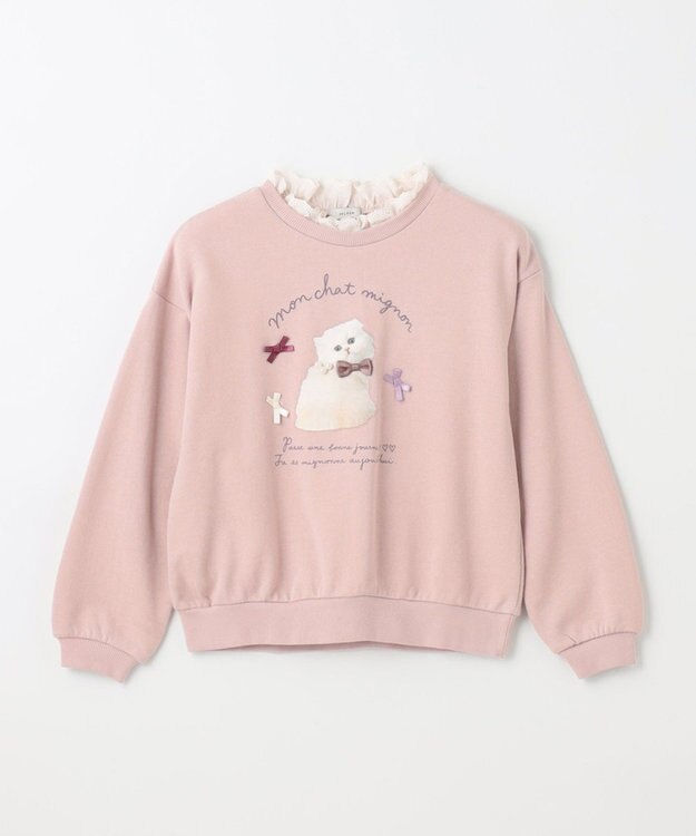 ANY KIDS フォトネコ 裏毛 トレーナー ピンク