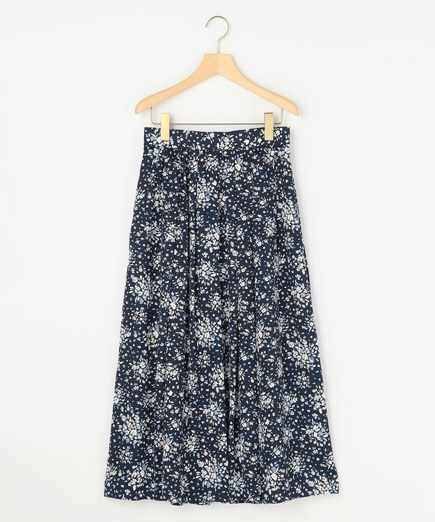 組曲 モザイクフラワープリント スカート ネイビー系5