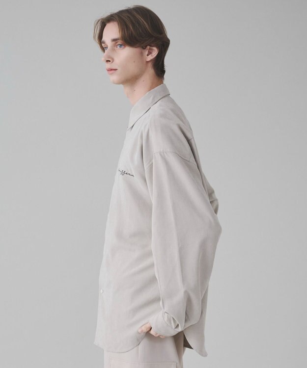 WEGO 【ユニセックス着用ITEM】フィブリルワンポイントBIGシャツ（長袖） ライトベージュ