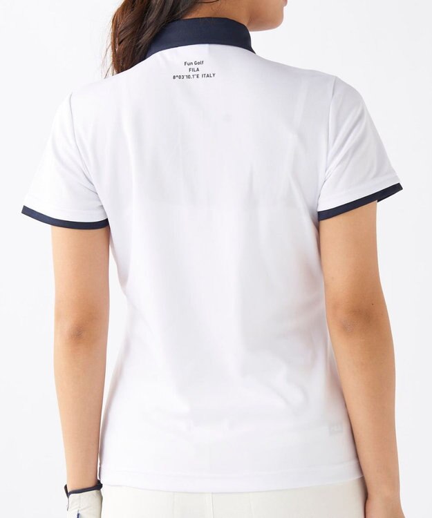 FILA GOLF／marie claire 【FILA GOLF】アクセントカラー半袖ポロシャツ ホワイト