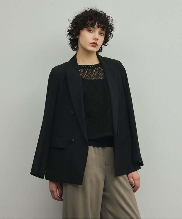 GRACE CONTINENTAL シアーウールジャケット ブラック