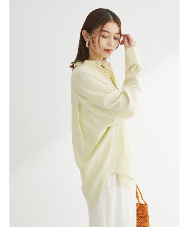 Green Parks リネンレーヨン２ｗａｙシャツ Yellow
